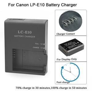 LP-E10 카메라 배터리 충전기 Canon 1100D 반란군 T3 T5 T6 T7 T100 X80 X90 용 교체