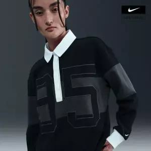 매장정품 NIKE 나이키 우먼스 스포츠웨어 스트리트 그래픽 긴팔 카라 탑 HV4034-010 1385570