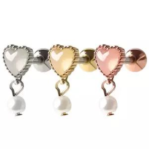 [미니아트] 써지컬 스틸 캔디 하트 드롭 패션 피어싱 한쪽