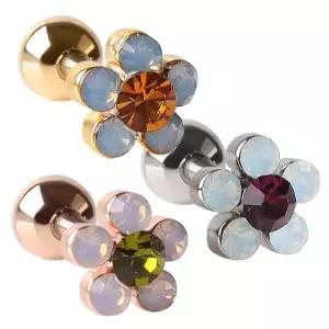 [미니아트] 써지컬 스틸 오팔 플라워 꽃 패션 피어싱 한쪽