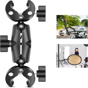 PULUZ 슈퍼 더블 카메라 클램프 마운트 크랩 플라이어 클립 브래킷 매직 암 볼 헤드 어댑터 우산 오토바이
