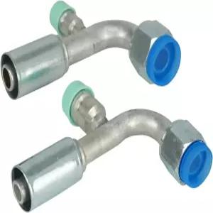 와이즈픽 에어컨 AC 축소 피팅 세트 8 및 10 R134a 압력 밸브 포함 여성 오링 비드락 90도