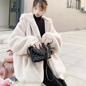 풍성한 코트 부드러운 퍼 아우터 겨울 보온 아우터