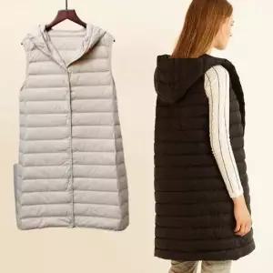 오리털 경량 베스트 롱조끼 패딩 아우터 레이어드