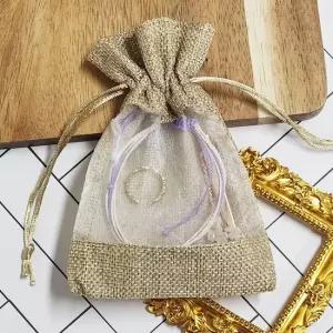 린넨 파우치 S 스트링 복 투명 면우치