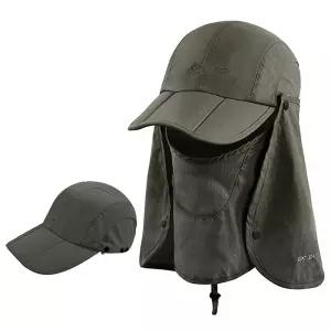 ICOLOR 썬캡 덮개 모자 UV 360° 햇빛 차단 UPF 50+ 그늘 모자 남성 여성용 탈착식 목과 얼굴 덮개 커버 캡
