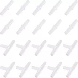 Pawfly 20팩 수족관 에어 밸브 커넥터 흰색 플라스틱 인라인 튜브 3방향 T 스트레이트
