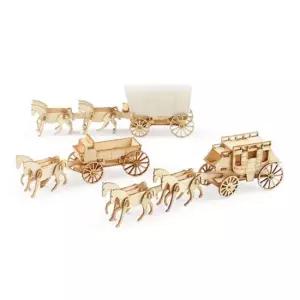 DIY 나무 모형 조립 키트 HO 웨스턴 마차 세트 YM627