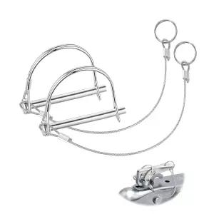 2팩 잠금 핀 분실 방지 로프 링이 있는 트레일러 프리미엄 히치 농장 잔디밭 마차 견인용 전문 커플러 크기