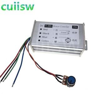 모터 속도 컨트롤러 DC 29V 12V 24V 48V 60V 20A PWM 레귤레이터 드라이버 0-1200W 가변 전류