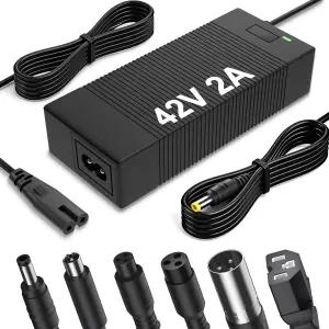 36V 리튬 배터리 충전기 42V 2A 전기 스쿠터 호버보드 자전거용 고트락스 젯슨 나인봇 볼팜 세그웨이