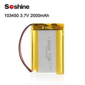 103450 3.7V 2000mAh 폴리머 리튬 충전식 배터리 jst PH 2.0mm 카메라 GPS 네비게이터 MP5 블루투스 헤드셋