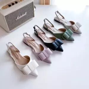 왕리본 플랫구두 낮은굽 슬링백 플랫슈즈 5컬러 여성펌프스힐 여성하이힐 여성로우힐