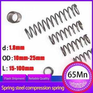 10Pcs 65Mn 와이어 직경 1.8 Mm 원통형 코일 압축 스프링 리턴 해제 압력 스틸