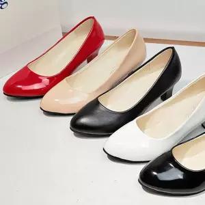 여자 베이직 데일리 펌프스 구두 낮은 미들 굽 코디 Gta9+2cXE