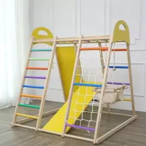 원목 실내 정글짐 놀이시설 미끄럼틀 클라이밍 카페