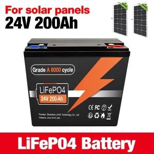 24v 200Ah Lifepo4 배터리 팩 내장 BMS 리튬 이온 보트 태양계 세금