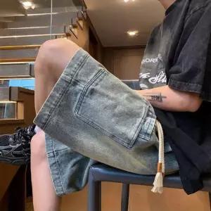 데님 남사친 여름 캐주얼 워싱 트렌디 청반바지 구제 하이웨스트 얇은 반바지 깔끔한 5부 C20Z2-9 인기2