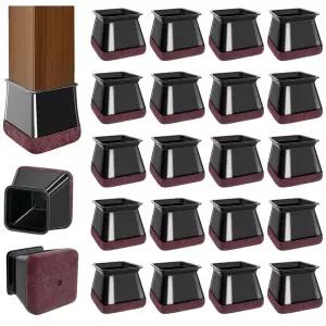 24Pcs 실리콘 의자 다리 보호대 펠트 패드 고무 펠트 바닥 가구 패드 스크래치 방지 가구 캡 소음 감소