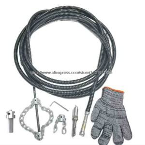 전기 하수구 청소 도구 1-10미터 솔리드 체인 파이프 클리너 가정 정원용 스프링 오일 막힘 유지보수 장비