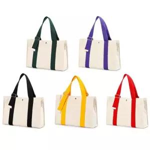 83_12 컬러라인 여성 에코백 캐주얼 크로스백 면가방 학생에코백 데일리가방 천가방