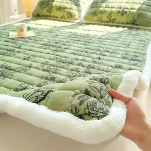 겨울 극세사 침대패드 슈퍼싱글 매트리스 학생 고정밴드 누빔