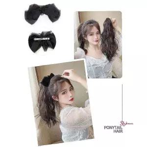 여자 포니테일 리본핀 집게 부분가발 탈부착 분리형nop300