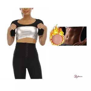 여성 코팅소재 스포츠웨어 스판 반팔 땀복 운동복vwx021