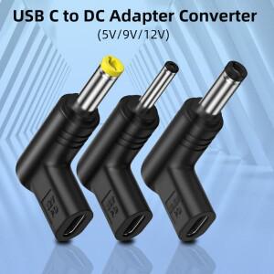 USB C ~ 5v 9v 12v DC 전원 잭 커넥터  PD 5.5x2.5 4.0x1.7 3.5x1.35 3.0x1.1mm 공급 장치 변환기