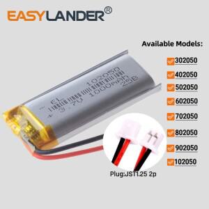 JST 1.25mm 2핀 3.7V 700mAh 702050 리튬 폴리머 리포 충전식 배터리