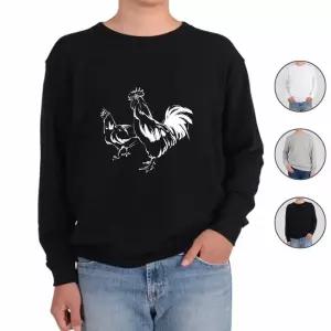 맨투맨 전색상 닭은 꼬끼오 프린트셔츠 Ggi7+3qSu