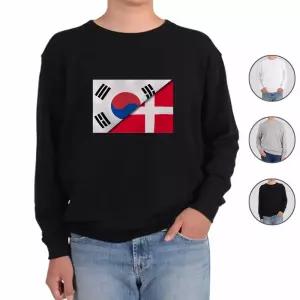 맨투맨 전색상 대한민국 덴마크 국기 전쟁 프린트셔츠 DzT9+9jWh