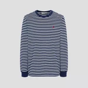 매장정품 BEANPOLE 빈폴 [빈폴] 피케 인디고라이크 스트라이프 티셔츠 네이비 (BC5841C02R) 1416881