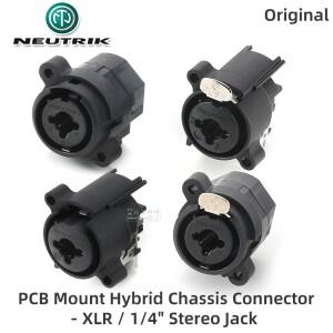 Neutrik 3극 XLR 6.35mm 1/4 스테레오 잭 오디오 콤보 암 소켓 마이크 사운드 카드 커넥터(수평 PCB 마운트