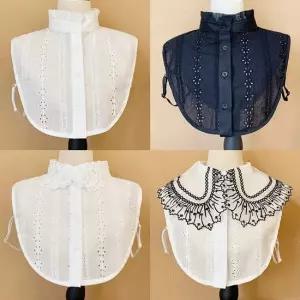 레이스 넥케이프 스탠딩카라 셔츠카라 라운드카라 면 넥케이프 레이스케이프