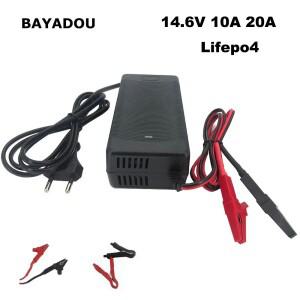 14.6V 10A 20A Lifepo4 고속 충전기 4S 12V 인산철 에너지 저장 배터리 악어 클립 커넥터