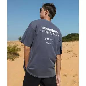 FLUKE 어드벤쳐 폰트 피그먼트 오버핏 반팔티셔츠 FST705 / 5color FST705