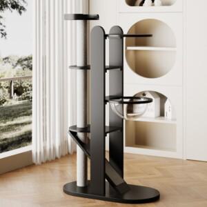 고양이 나무 캣타워 스크래칭 포스트 침대 등반  포함 공간 절약형 소형/대형 실내 애완동물 가구