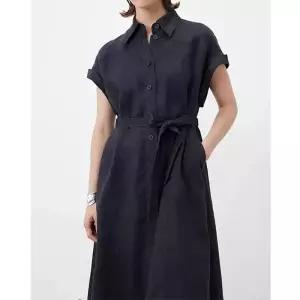 여자 원피스 치마 봄 슬림 하이넥 카고풍 리넨 셔츠 A라인 원픽1