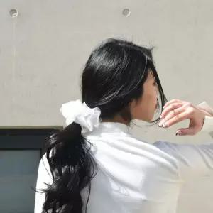 시스루 진주 쉬폰 스크런치 곱창 머리끈 5Colors 진주머리끈 시스루머리끈 진주곱창