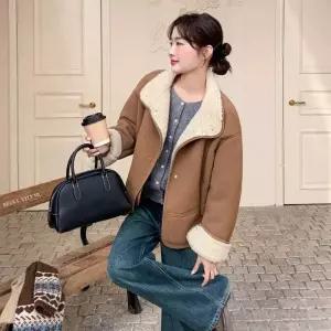 따뜻한 여자코트 모피 코트 일체형 무스탕 램스울 원템1