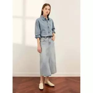 매장정품 SHESMISS 쉬즈미스 베이직 워싱 데님 셔츠 SSMSTQ11010 1425741