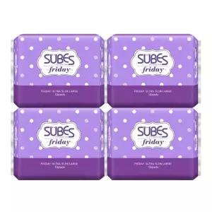 슈베스 생리대 프라이데이 울트라슬림 대형 12P x4팩