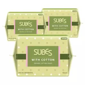 슈베스 위드코튼 유기농 순면커버 생리대 대형 12P x3팩