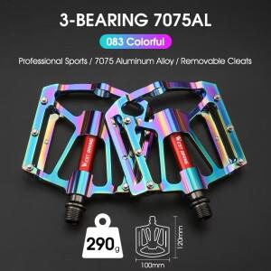 호환상품 서쪽 자전거 MTB 페달 초경량 CNC 알루미늄 합금 미끄럼 방지 도로 플랫 사이클링 3 베어링 BMX