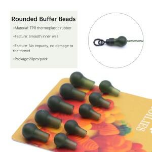 20개 잉어 낚시 액세서리 버퍼 초드 비즈 헤어 카프 리그 고무 슬리브 스냅 스위벨 커넥터 터미널