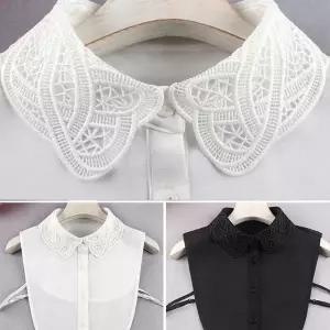 여자 승마 이너 셔츠 가짜 블라우스 카라 넥 케이프 QWY9+5MmD