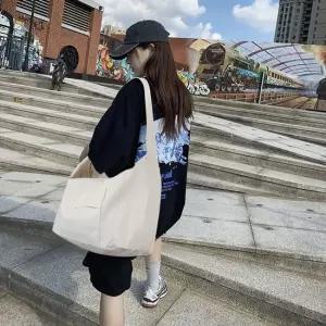 남여공용 학생 크로스백 캔버스 에코백 빅백 캐주얼룩 학생캐주얼크로스백