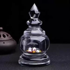 조각 불교 B형 사리탑 크리스탈 사리함 불탑 보제 수정