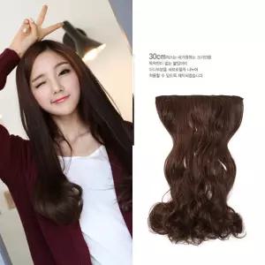 여자 볼륨 C컬 붙임머리 붙임머리 글램펌 탱글탱글 굵은웨이브 여성가발
